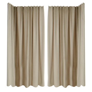 飘窗窗帘挂钩式奶茶色免打孔安装粘贴轨道一整套防晒卧室遮光布帘