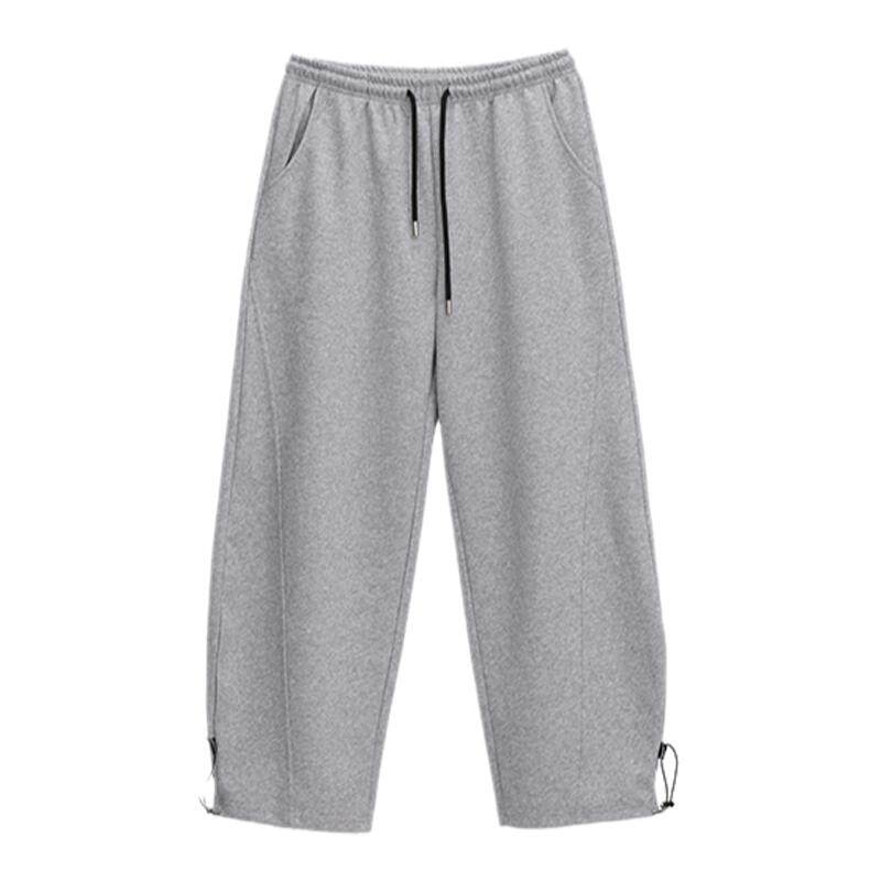 灰色街舞hiphop宽松直筒运动裤潮