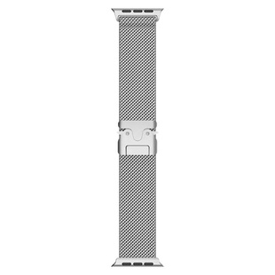 适用苹果watchultra2手表s10表带11s9米兰不锈钢降落伞扣s7s8金属智能6男se3女创意5新款4运动3高级2腕带黑色