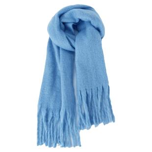 蓝色围巾女秋冬季韩系氛围感雪地帽子手套三件套加大加厚百搭毛绒