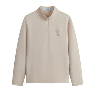 Navigare意大利小帆船休闲半开领长袖T恤男春秋季新品通勤体恤衫