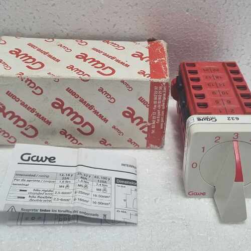 Gave 632 Changeover Switch 3P 2 POS.25A.D0 Gave A-6302000
