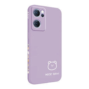 oppoReno7pro手机壳新款Reno7全包镜头reno7SE简约小熊小兔可爱女液态硅胶超薄防摔保护套OPPO直边男5g高级外