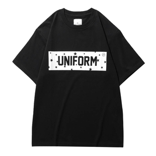 【】UE Fragment Star Box Logo Tee 藤原浩闪电短袖印花T恤