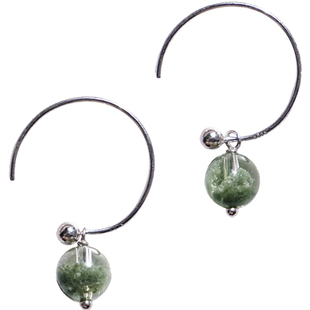 天然水晶耳饰草莓晶耳环月光石耳坠长款绿幽灵耳钉耳线女气质纯银