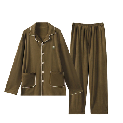 猫人珊瑚绒男士睡衣男冬季家居服