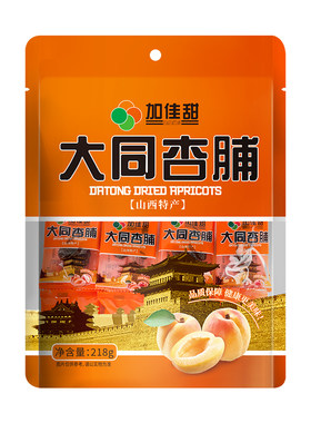 加佳甜红杏干杏肉杏果吊干果脯高膳食纤维孕妇解馋蜜饯休闲零食