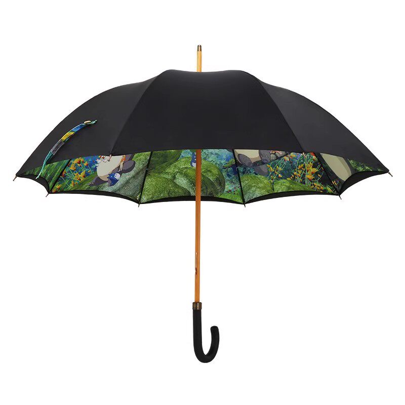 宫崎骏吉卜力美术馆龙猫小黑伞双层伞面长柄晴雨伞珍藏版动漫周边