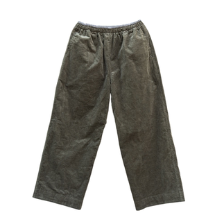 雨文她城原创冬季加绒加厚复古军绿灯芯绒显瘦百搭休闲直筒裤