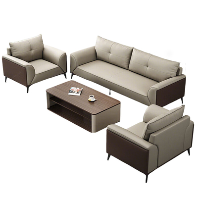 圣黎办公室沙发商务简约现代会客厅接待高档休闲办公沙发茶几组合