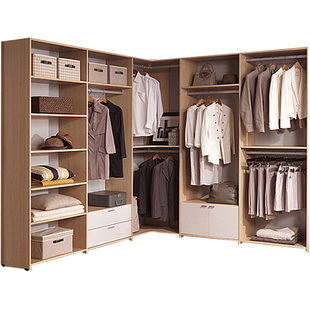 特大开放式组合衣柜走入式整体衣帽间敞开式转角储物柜定制定做