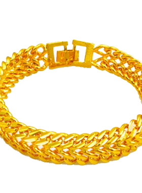 假黄金手链男士粗暗扣蛇骨金链子仿真老人首饰夸张拍摄道具不怕水