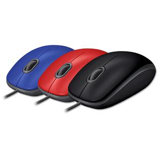 罗技 M110有线鼠标轻音办公笔记本台式电脑USB全尺寸双手鼠标M111