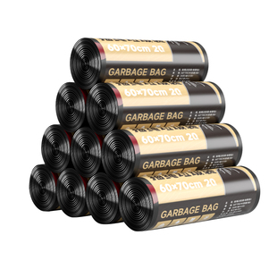 家用特厚55x60免撕抽绳垃圾袋65手提加厚加大号70l厨余垃极拉级袋