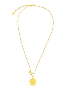 微笑吐司面包吊坠项链女2026新款