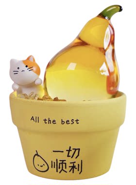 猫咪琉璃发光果盘｜桌面摆件送老师礼物教师节同事离职毕业生日