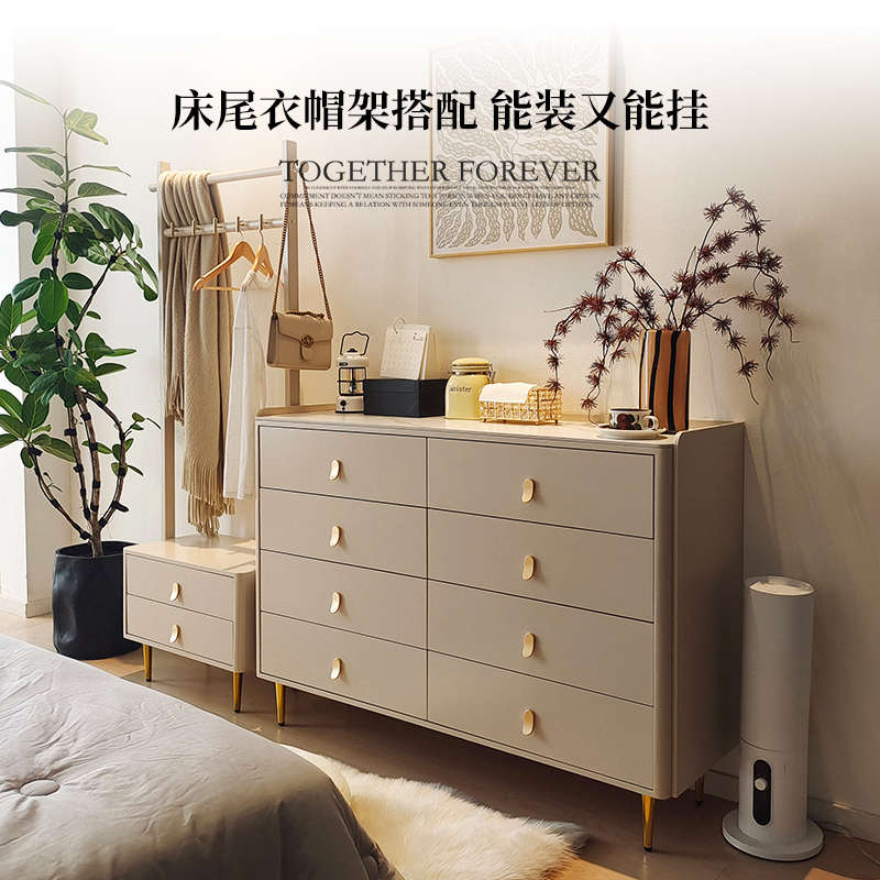 现代轻奢实木斗柜卧室床尾储物收纳柜子客厅五六八九抽屉置物橱柜