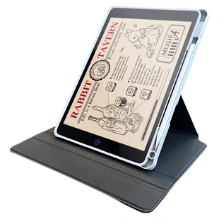 猫咖里的小猫适用于ipadair5保护壳2022ipad平板360°旋转mini7笔槽10.2寸苹果mini6防弯亚克力12.9第9代pro