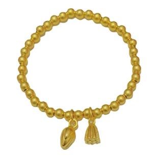 古法沙金传承手链女莲蓬莲子转运珠福牌手串金店同款仿真金色镯子