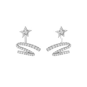 【自营】HEFANG Jewelry/何方珠宝星光飘带耳钉 一款多戴七夕礼盒