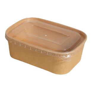 一次性牛皮纸打包盒户外露营春游果切外带便当饭盒加厚轻食野餐盒