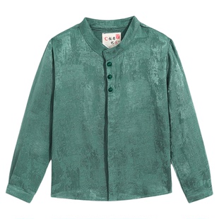 2025新款儿童中山装新中式上衣男童秋季长袖立领中国风衣服华服