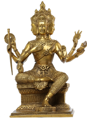 全铜四面佛有求必应手工金属装饰