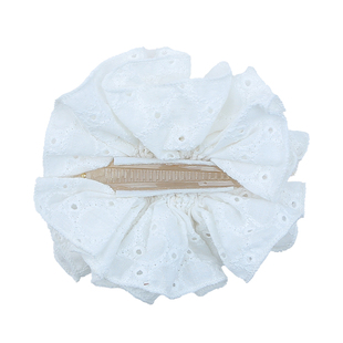 韩系白色蕾丝褶皱香蕉夹儿童发夹竖夹夹子抓夹气质女童发饰马尾夹