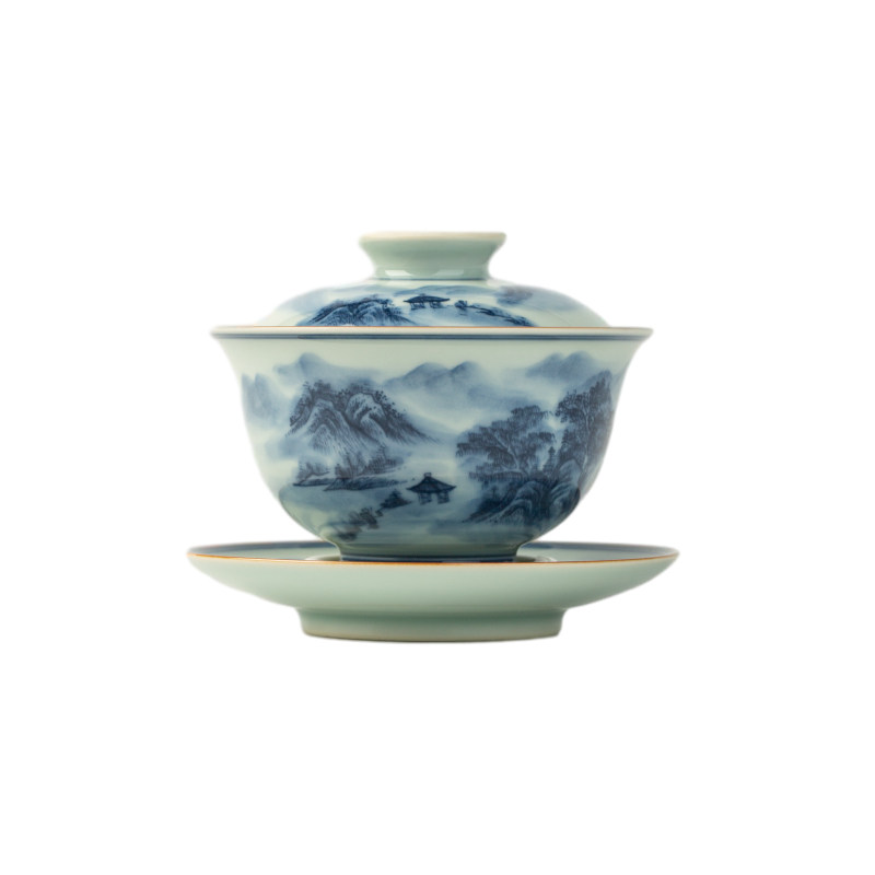 三勤堂景德镇手绘青花山水茶具