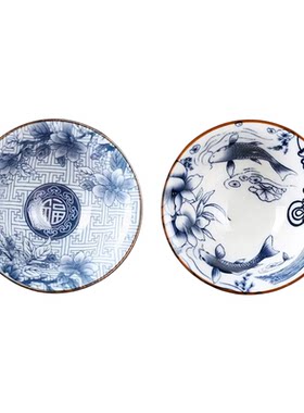 青花瓷茶杯陶瓷功夫品茗斗笠杯