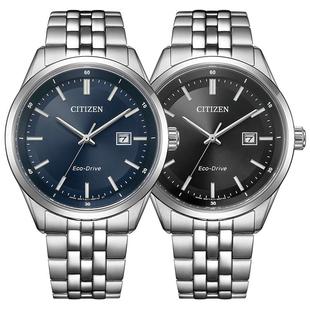 【自营】西铁城手表男光动能深蓝表盘经典商务钢带男表BM7560-59L