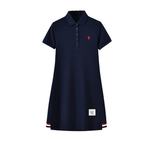 保罗彼得2025年夏装新款女休闲短袖POLO裙中长款连衣裙NTDB42770