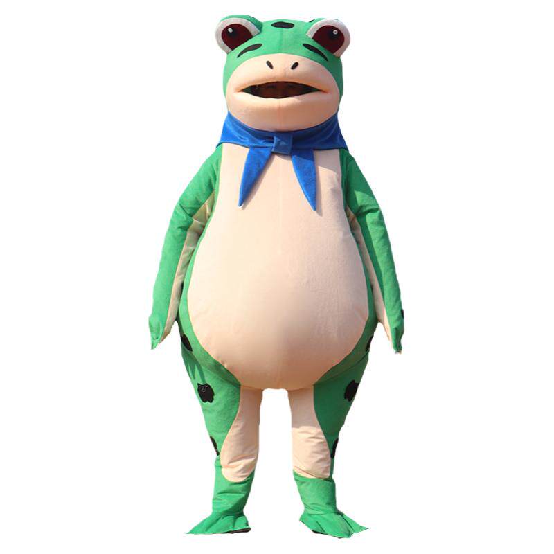 青蛙卡通人偶服装充气癞蛤蟆搞笑夏天儿童演出玩偶道具服行走头套