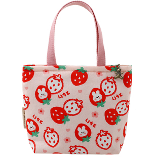 小号手拎包女2025新款小手提袋可爱草莓棉布轻便手机收纳袋小包包