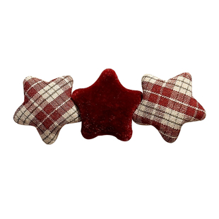 新年红色格纹星星发夹女成人刘海侧边夹子过年头饰一字夹碎发发卡