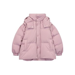 【高充绒】ei童装女童中长款连帽羽绒服冬装新款韩版保暖外套