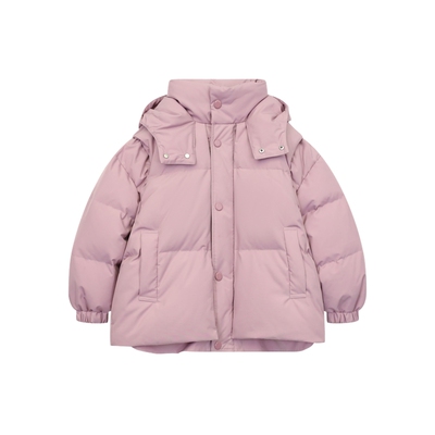 ei童装女童中长款连帽羽绒服