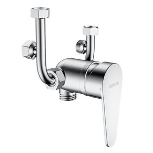 大流量电热水器混水阀304不锈钢明装u型三通形家用冷热水龙头配件