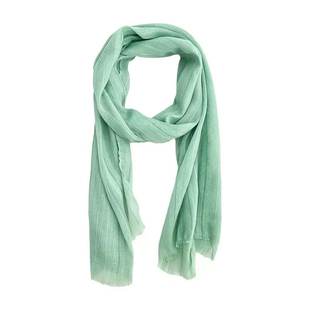 春季森系薄荷绿棉麻丝巾女2026新款高级感系脖围巾文艺清冷感披肩