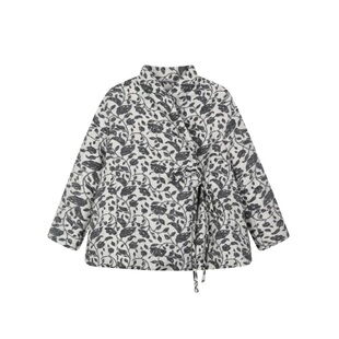 【SALE5折】蓝点原创设计师新中式立领花卉提花云朵鹅绒羽绒服女