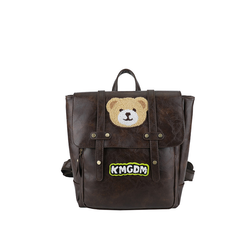 少女可爱KT小熊黑色新款双肩包
