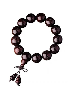 木质小叶紫檀手串108颗佛珠男女项手链2.0文玩檀香印度老料满金星