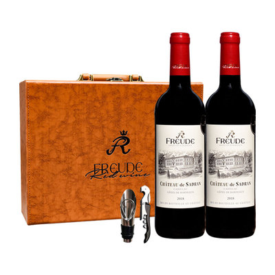 法国原瓶进口正品波尔多AOC干红2支装金奖混酿红酒礼盒葡萄酒