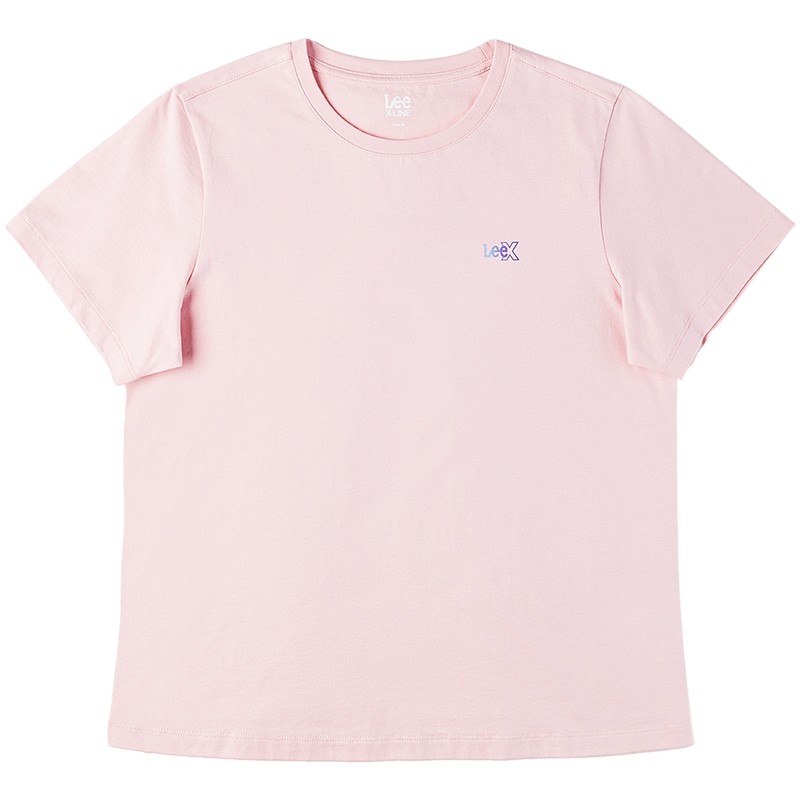 Lee26春夏新品经典圆领渐变Logo印花女短袖T恤休闲潮LWT0121924LE 经典圆领实拍商品图