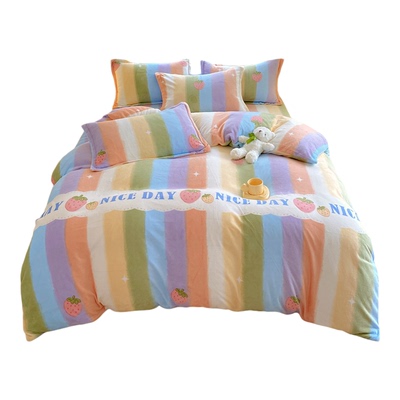 加厚A类印花牛奶绒四件套