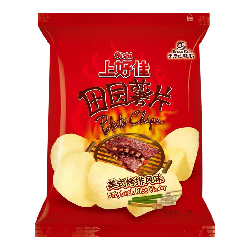 上好佳田园薯片烤排风味40g