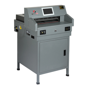 宝预CD-450R全自动切纸机电动切书机厚5CM小型裁切机胶装切纸刀标书合同办公图文裁切设备触摸屏程控裁纸刀