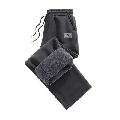 真维斯加厚羊驼绒裤子男款宽松冬