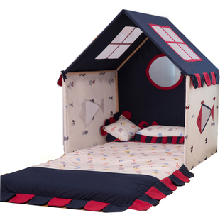 儿童帐篷男孩过家家玩具家用娃娃小房子海军风室内宝宝游戏屋分床