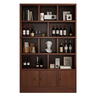 实木生态板酒柜靠墙客厅置物展示柜商用防尘酒架家用新中式储物柜